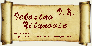Vekoslav Milunović vizit kartica